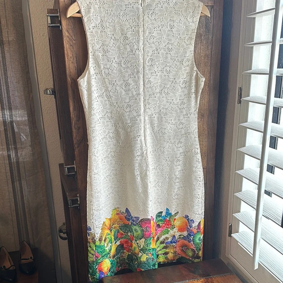 Desigual White Floral Lace Dress size 42 so US 8-10 - Picture 2 of 10